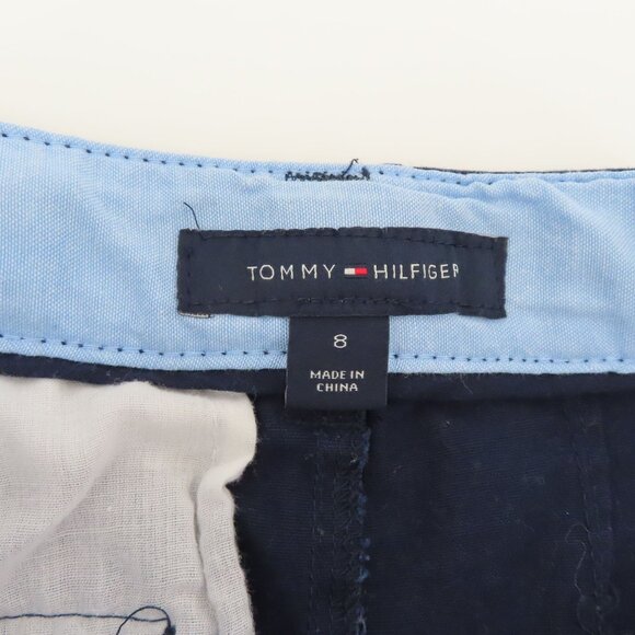 Tommy Hilfiger Boys 8 Blue Chino Shorts 8.5in Inseam Belt Loops Pockets Cotton - Picture 5 of 9